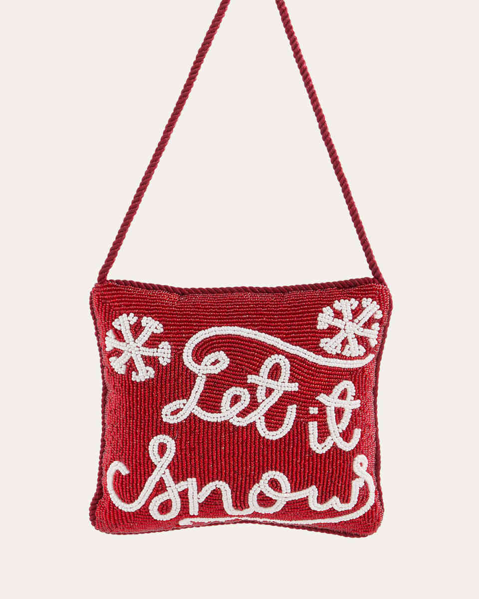 Let it Snow Beaded Square Doorknocker